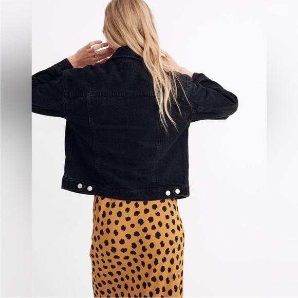 Madewell Boxy Crop Black Denim Jacket XXS Washed Black 90s Fit - Picture 2 of 11